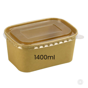 Brown Kraft Square Bowl (1400ml) 50pieces